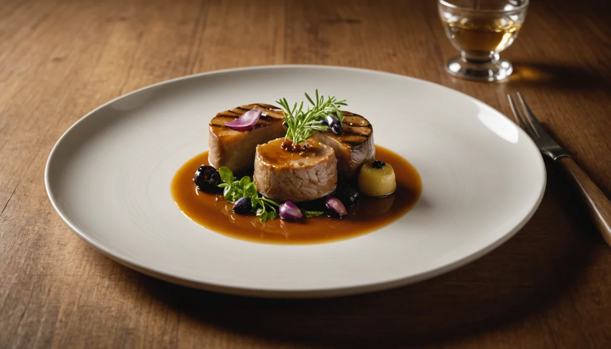 présentation foie gras sur assiette